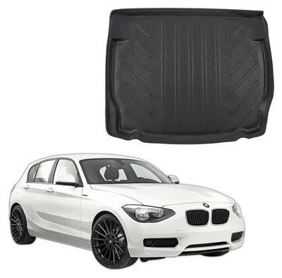 Produktbild von SCOUTT | Kofferraumwanne Laderaumwanne Kompatibel mit BMW 1 Series F20 ab 2011, mit Hoher Rand, Kofferraum-Schutzmatte, Geriffelt, Aufrollbar, Schwarz