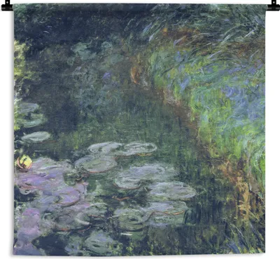 Produktbild von MuchoWow® Wandteppich Wandbehang Seerosen - Claude Monet 150x150 cm Tapisserie Dekoration Wandtuch - Wohnaccessoires - Modernes