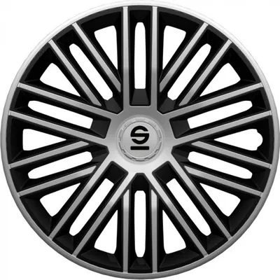 Produktbild von Radkappen Radzierblenden Sparco Bergamo 15" Zoll Abdeckung Set Silber Schwarz 4x