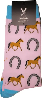 Produktbild von TwoSocks lustige Socken - Pferd Socken, Motivsocken für Damen & Herren  Baumwolle Einheitsgröße