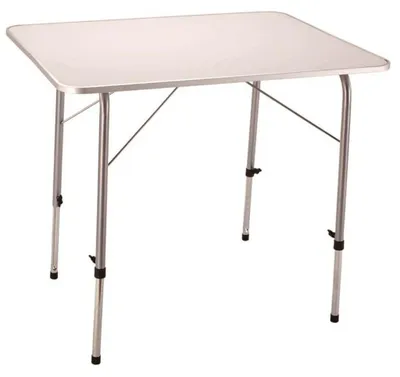 Obrázok produktu pre Skladací plážový a kempingový stôl z ocele, 80 x 60 cm, s nastaviteľnou výškou