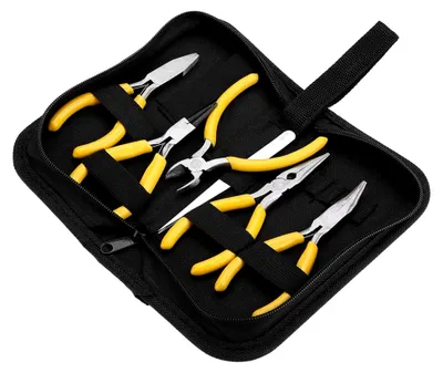 Produktbild von 5-teiliges Set von Schmuckzangen Professionelle Werkzeuge für DIY Schmuckherstellung Reparaturset mit Tragetasche