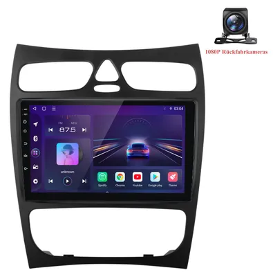 Produktbild von Android Autoradio mit Rückfahrkamera für Mercedes Benz CLK W209 C209 CarPlay Android Auto GPS Navi 6+128GB 4G LTE WIFI RDS SWC BT DAB+9 Zoll
