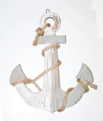 Produktbild von Wanddeko Holz Anker Wandbild Maritim Schiff Boot Figur Skulptur Deko Hänger