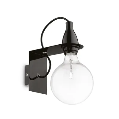 Produktbild von Ideal Lux MINIMAL AP1, Oberfläche, 1 Glühbirne(n), E27, IP20, Schwarz