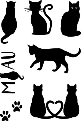 Produktbild von Clear Stamps "Katzen", 8-teilig