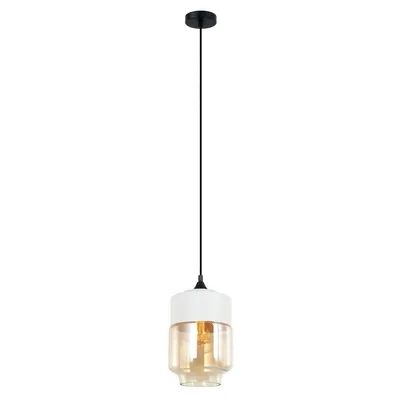 Zdjęcie produktu dla Lampa wisząca Molina biało-czarna 1xE27x40W szkło wym:127x18x18cm IP20 Italux