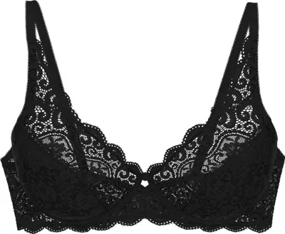 Zdjęcie produktu dla Triumph Amourette Floral Lace, Miękka miseczka, Czarny, Fiszbina, Wzór, Damski, Kwiatowy wzór