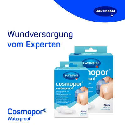 Immagine prodotto di Hartmann Cosmopor® Medicazione impermeabile per ferite, impermeabile, 7,2 x 5 cm | confezione (5 pezzi)
