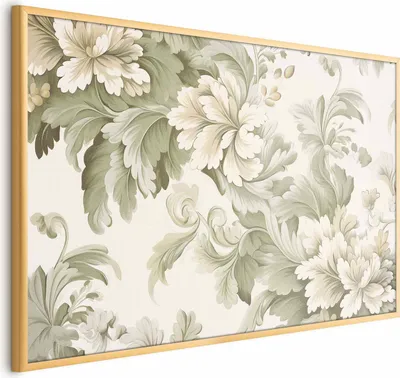 Immagine prodotto di Poster floreale vintage 60x40 cm con cornice dorata senza bordo