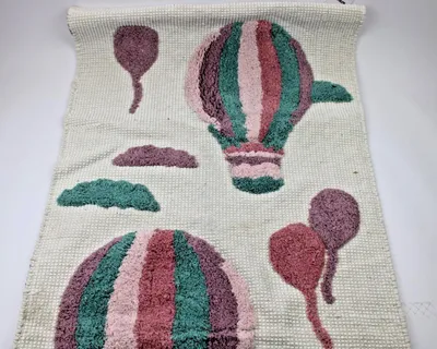 Produktbild von Sinsay Home Kinderteppich 60x110 cm Heißluftballon Pastell Rosa Mint Baumwolle