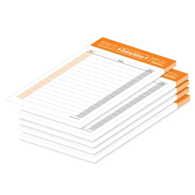 Produktbild von PRICARO Einkaufsliste "Typo", magnetisch, orange, A6, 25 Blatt, 5 Stück