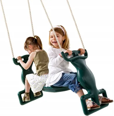 Image de Balançoire double en plastique, à deux places pour deux enfants, pour aire de jeux, tour de jeux, accessoires