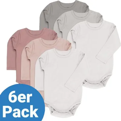 Produktbild von LaLoona Body Langarm 6er Pack - Beere Grau