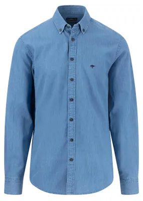 Produktbild von Fynch Hatton Hemd blau Jeans-Look Button-Down