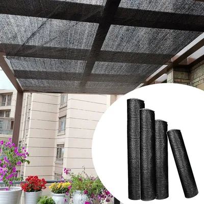 Produktbild von QEENTOE Zaunblende Schattiernetz Tennisblende Sichtschutz aus HDPE 150 g/m² für Sportplatz, Garten, Balkon 1.5 x 10 m, Anthrazit