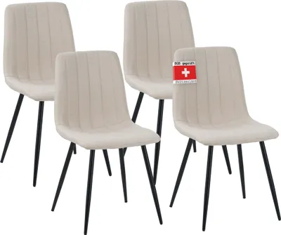 Produktbild von ALBATROS Esszimmerstühle 4er Set Garda Beige Modern Stilvoll bequemer Dining (199,95)