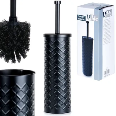 Immagine prodotto di Vilde scopino per wc Scopino per wc Porta scopino per wc Scopino per wc con contenitore in metallo nero 38x10 cm