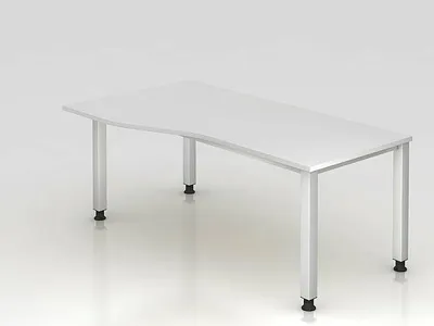 Produktbild von Büro Schreibtisch 180 x 100 cm Freiform Modell  QS18 W = Weiß-graphit