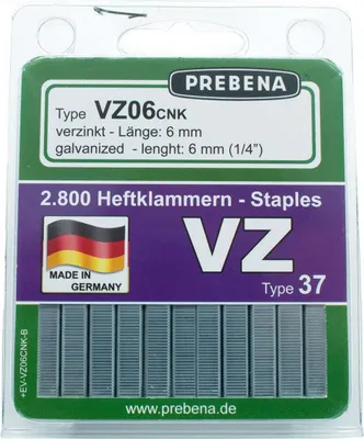 Produktbild von Prebena VZ06CNK-B Heftklammern im Blister verzinkt