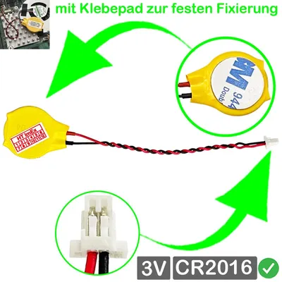 Produktbild von CR2016 CMOS Batterie Knopfzellen Stecker kabel kompatibel mit FRU/N: 92P1161