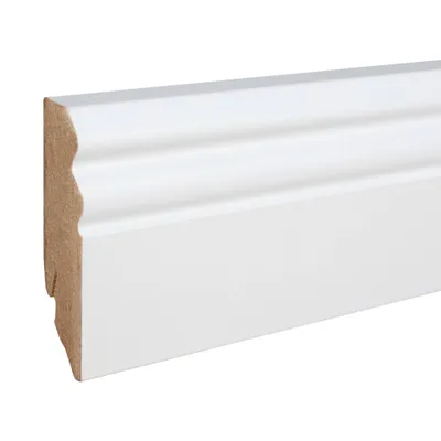 Produktbild von PROVISTON Sockelleiste Berliner Profil 18 x 70 x 2400 mm MDF-Kern Fußleiste Weiß