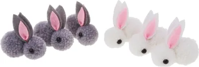 Produktbild von VBS Pompon-Hase, 6 Stück, L ca. 5 cm