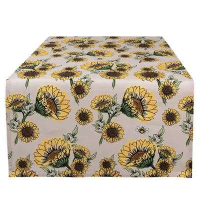 Obrázok produktu pre Clayre & Eef Bežec na stôl 50x140 cm Béžová žltá bavlna Slnečnice