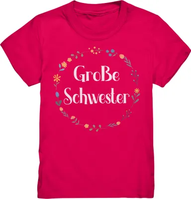 Produktbild von Große Schwester T-Shirt Blumen Große Schwester Geschenk – Sorbet / 98/104 (3-4)