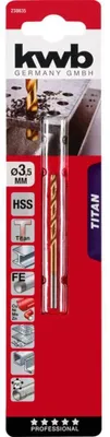 Productafbeelding van kwb 238635, HSS-metaal boor, spiraalboor, 3,5 mm, totale lengte 70 mm, M2, DIN 338, cilindrische schacht, 1 stuk