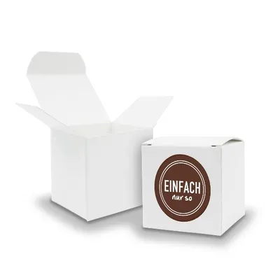Produktbild von SET Enfach nur so (Motiv17) 24x Faltschachtel Würfel 6,5cm weiß  + Sticker