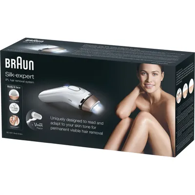 Zdjęcie produktu dla Braun IPL BD 5001, Złoto, Biały, Intensywne światło impulsowe (IPL), 8 min, 8 min, 8 min, Tylna część ud, Przednia część ud, Wewnętrzna część ramion, Zewnętrzna część ud,...