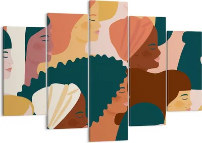 Produktbild von Bild auf Leinwand - Leinwandbild - 5 Teile - Frauen Multikulturalismus Modern - 150x100cm - Wand Bild - Wanddeko - Wandbilder - Leinwanddruck - Bilder - Wanddekoration - Leinwand bilder EA150x100-4500