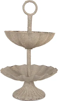 Obrázek produktu pro Clayre & Eef Etagere Ø 15x24 cm šedý kov