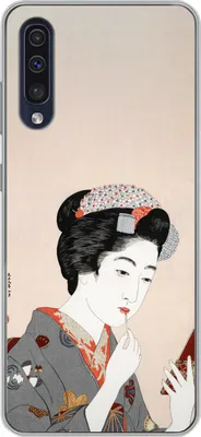 Produktbild von MuchoWow® Handyhülle Schutzhülle Hülle für Telefoonhoesje Samsung Galaxy A50 Japanisch - Frau - Make-up - Altmodisch Silikon Softcase Handy Hülle - Mobiltelefonhülle