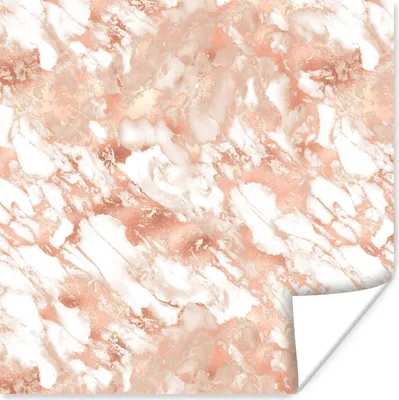 Produktbild von MuchoWow® Poster Marmor - Rosa - Weiß - Luxus 100x100 cm - Babyzimmer