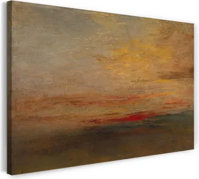 Produktbild von Leinwandbild (80x60cm): William Turner - Sunset, echter Holz-Keilrahmen inkl. Aufhänger, handgefertigt in Deutschland