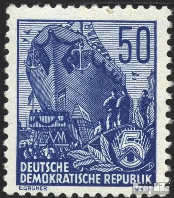 Produktbild von Briefmarken DDR 1955 Mi 457X II, seltenes Wasserzeichen postfrisch Fünfjahresplan (IV)