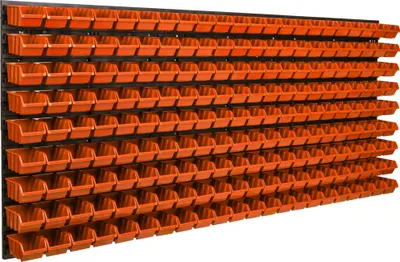 Produktbild von 198 stck. Box Lagersystem Wandregal 173 x 78cm Stapelboxen Schüttenregal Sichtlagerkästen Extra Starke Wandplatten Regal Erweiterbar Werkstattregal Lagerregal Werkstattwandregal Steckregal