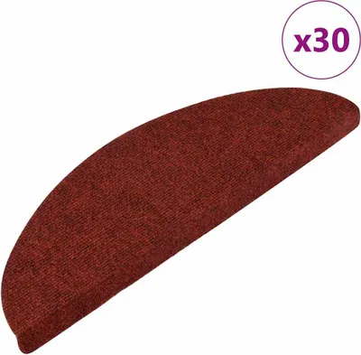 Image de Tapis d'escalier autocollants 30 pcs rouge 56x17x3 cm