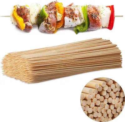 Produktbild von 5000 x Schaschlikspieße Holz, Bambusspieße, Grill, Basteln, Set, Holzspieß 30 cm lang, Grillspieße 4 mm dick, natur