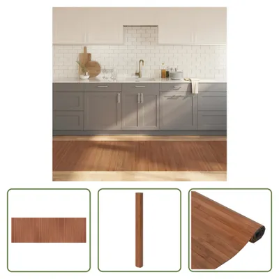 Obrázek produktu pro The Living Store Koberec obdélníkový hnědý 100x300 cm Bamboo