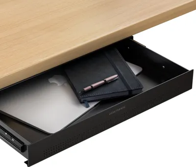 Produktbild von Schubladen-Organizer unter dem Schreibtisch, 41x27x5cm, Hochwertiger Stahl, Ausziehbarer Platzsparer Schwarz