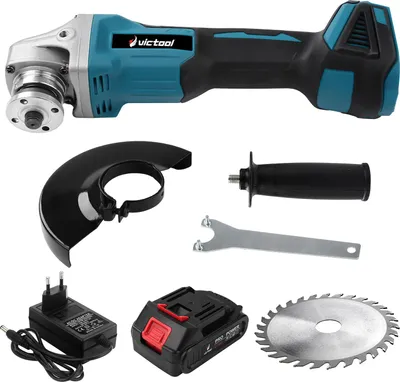 Obrázek produktu pro Akumulátorová 5palcová úhlová bruska se 4stupňovou regulací otáček - 1500 W, 125mm brusný kotouč, bezkartáčový motor, ergonomická rukojeť, zástrčka EU