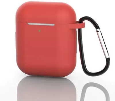 Produktbild von Rote Silikonhülle passend für AirPods - AirPods-Hülle - AirPodscase - AirPods-Hülle mit Karabiner - Rot - Silikon - AirPods 1 & 2 - Passend für Apple AirPods - CHPN