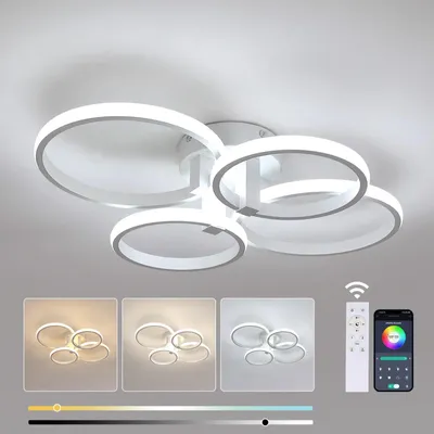 Image de Plafonnier LED dimmable avec télécommande 76W 3000K-6500K