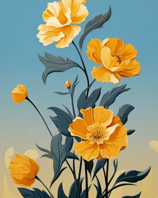 Produktbild von Plakat 40x50cm Goldene Blumenmorgen