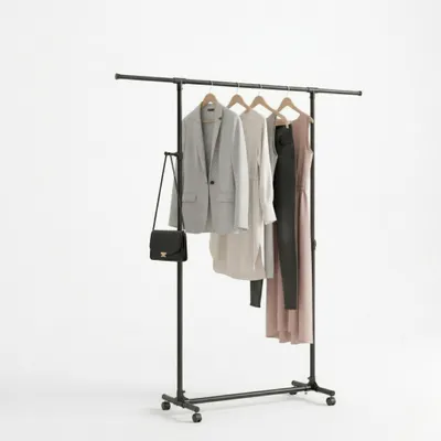 Produktbild von Kleiderständer mit Rollen, höhenverstellbar 97-165 cm