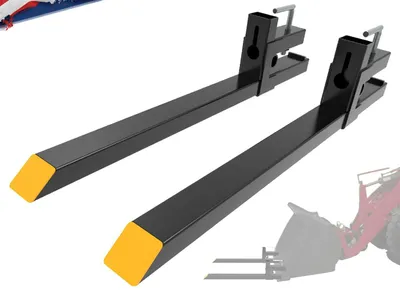 Produktbild von Palettengabel für Traktor - Ansteckbare Schaufelgabeln - 109 cm - 680 kg Tragkraft - Schwerlast - Frontlader und Skid-Steer Anbau