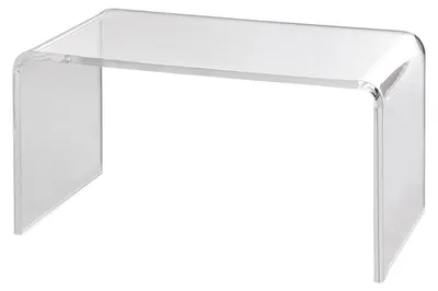 Image de Table basse en acrylique - Table d'appoint - Table - Table de salon - Table à manger - Acrylique transparent - Forme en C - 81x40x41 cm